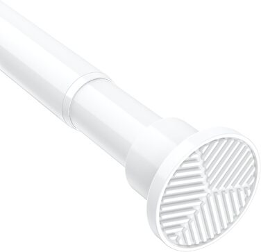 Штанга для карнизів без свердління – Ø 25 мм, 1 шт. Телескопічна штанга для кріплення, для штор, душової завіси та гардеробу (білий, 71-215 см)