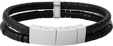 Годинник Fossil Vintage Casual чоловічий шкіряний або з нержавіючої сталі з браслетом (Чорний нефрит)