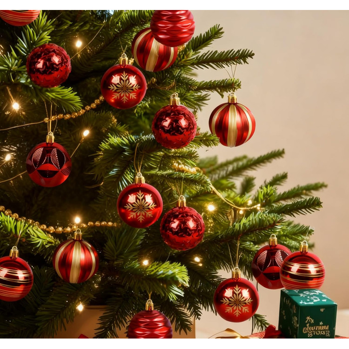 Набір прикрас для ялинки 30 шт. 6 см, пластикові кулі, темно-синій та білий колір, новорічний декор