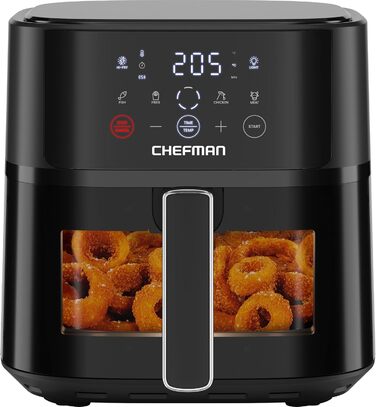 Фритюрниця без олії Chefman Hi-Fry 5.7L з сенсорним керуванням, антипригарне покриття, чорна