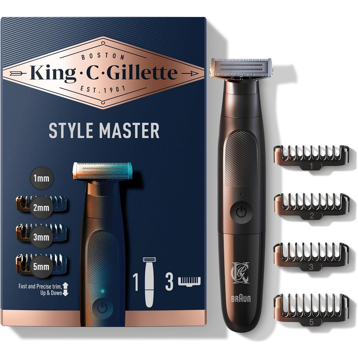 King C. Gillette Style Master: бездротовий тример для бороди з технологією CenterCut, чорний