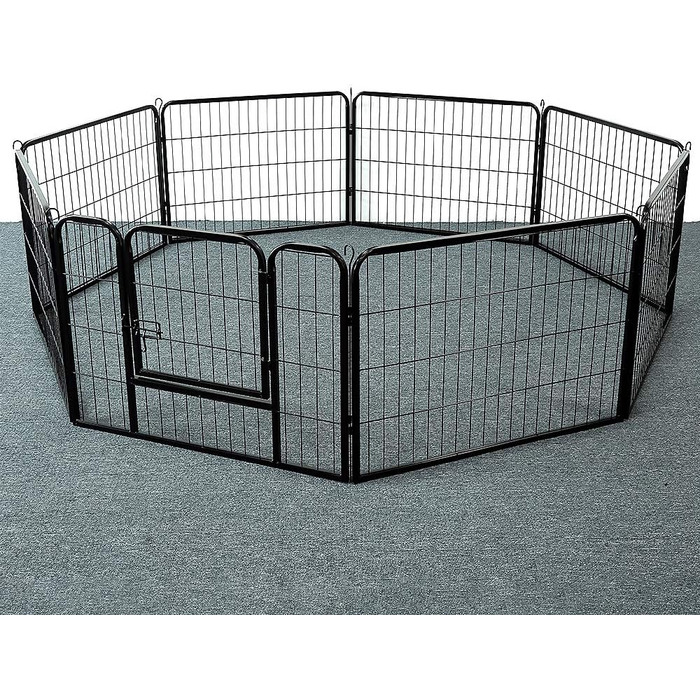 Клітка для цуценят та дрібних тварин 80x60 см, 8 секцій, з захисним тентом, розкладна, для собак, кроликів та інших дрібних тварин