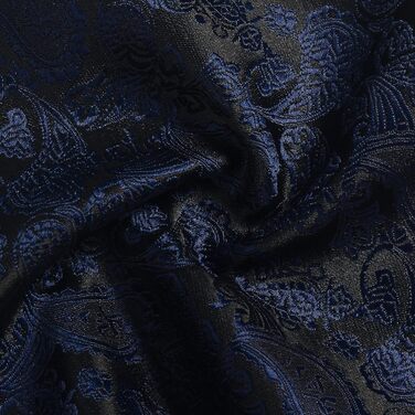 Набір краваток з квітковим візерунком Paisley для чоловіків: краватка, нагрудна хустинка, затискачі для краваток, затискачі для краваток, запонки. Подарунковий набір, темно-синій