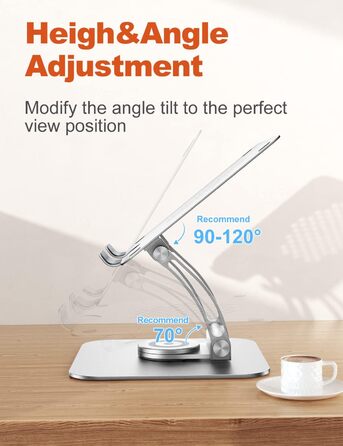 Adjustable Laptop Stand with 360° Rotation - Ergonomic Desk Stand for 10-17