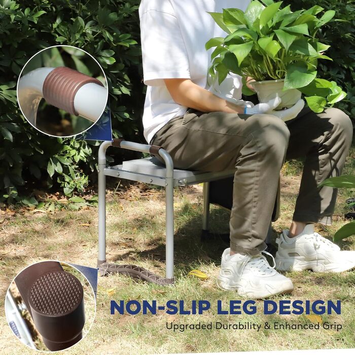 Foldable Garden Kneeler and Seat, Brown