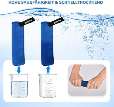 Набір з 3-х рушників з мікрофібри (великий 160x80 см та 2 маленькі 80x40 см), швидковисихаючі, для фітнесу та спорту, для пляжу, ванни, спорту та подорожей (Королівський синій)