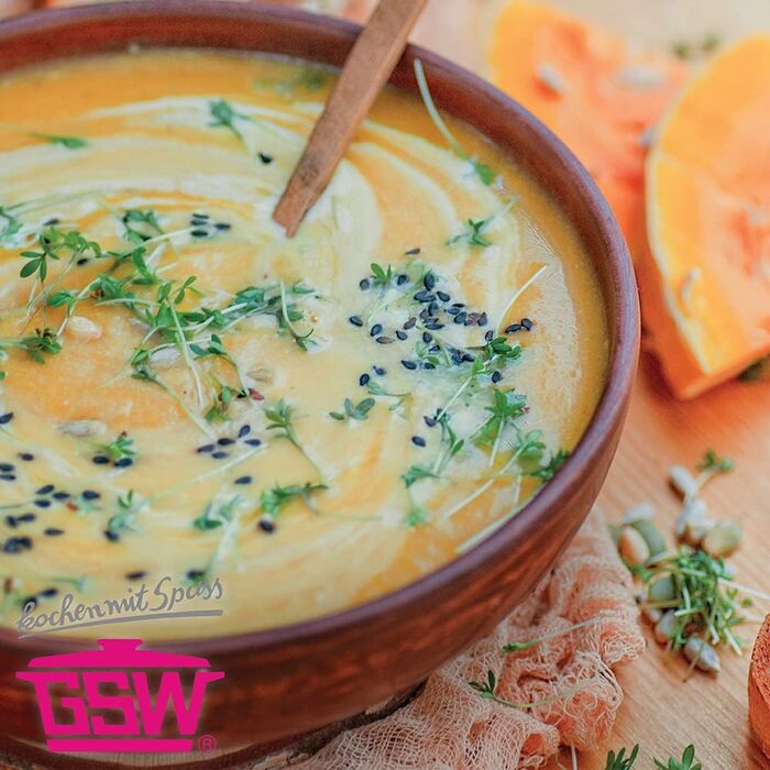 Професійний каструля GSW Jumbotopf з кришкою, 12 л, 28 см, нержавіюча сталь, для супу, макаронів та рагу, для дому та ресторану, срібляста