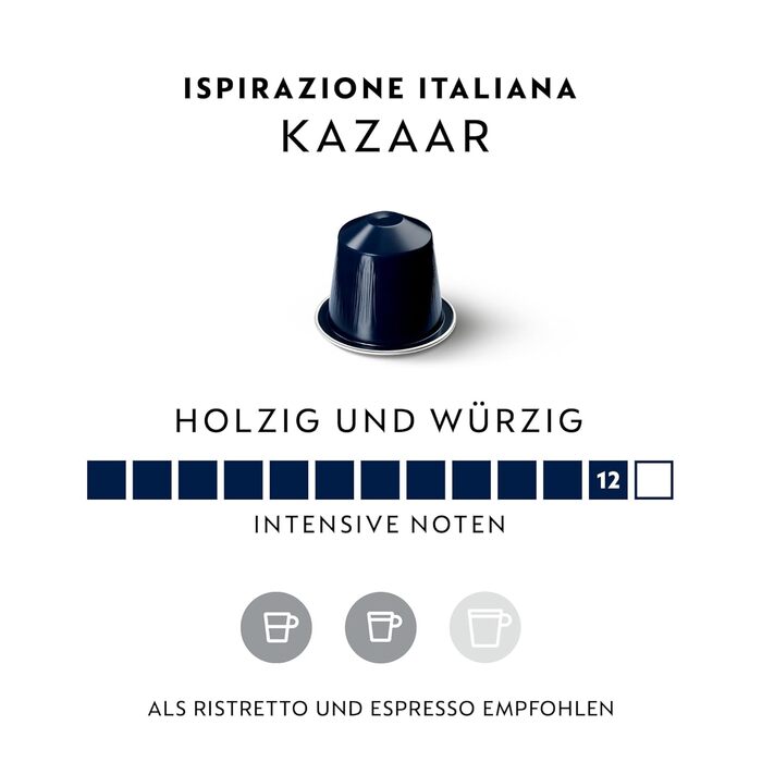 Кава Nespresso Original Kazaar, інтенсивна обсмаження, сумісна з оригінальними кавомашинами Nespresso, набір капсул 100 шт.