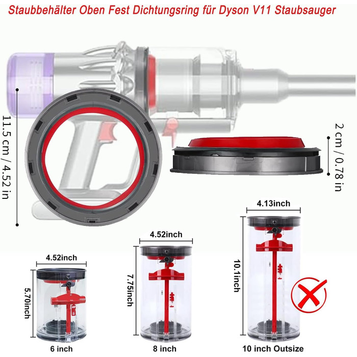 Електрична насадка для миття підлоги Dyson V12 Detect Slim / V10 Slim, зйомний бак та 6 змінних мопів + 1 контейнер для пилу (сумісна з V11)