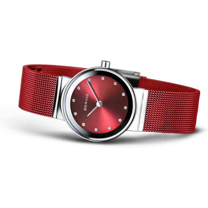 Годинник Bering жіночий кварцовий | Наручний годинник з нержавіючої сталі 26 мм | Браслет Міланська петля | Сапфірове скло | 5 ATM | 10126 (Мінімалістичний)
