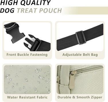 Сумка для собак з карабіном, сумка для дресирування цуценят з відділенням для ласощів та контейнером для відходів, зручна сумка для перенесення їжі та приналежностей для тварин з регульованим поясом (HoneyDew)