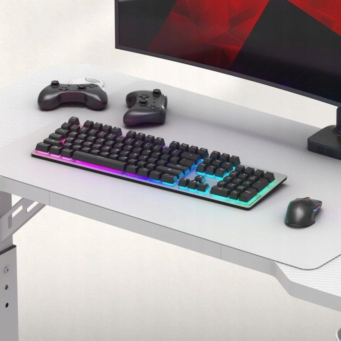 Ігровий підлітковий стіл з регулюванням висоти, карбоновий, білий, 120 см