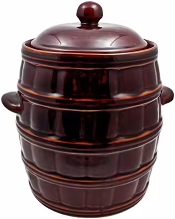 R.G. Sauerkraut Pot Ceramic Crock, Pickling Pot, Cucumber Pot, Clay Pot, Stoneware Pot, Fermentation Pot, Ceramic Pot, Stoneware (3.5 Liters) Traditional Fermentation Pot 3.5L (Width: 22cm, Height: 19cm)