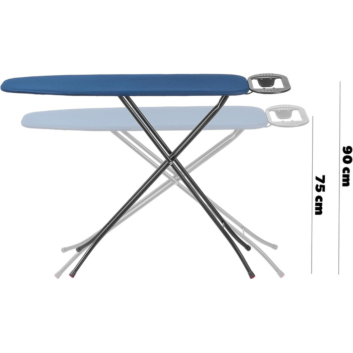 Прасувальна дошка KADAX 110x30 см, складна, з регульованою висотою, для дому, Made in EU (Темно-синій)