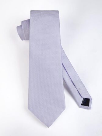 Краватка Hisdern для чоловіків: однотонна краватка з нагрудним хустиною. Класичний комплект для весілля, ділових зустрічей та свят. (Ліловий)