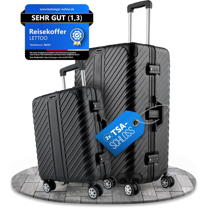 Чемодан ручної поклажі 55x40x20 з алюмінієвим каркасом | Валіза на колесах - Міцний тріумф з кріпленням для ноутбука [ВОДОНЕПРОНИКНИЙ] з захистом кутів (Ручна поклажа 20 дюймів) | Набір (29 дюймів & 20 дюймів)