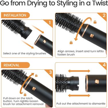 Airstyler Pro 5 в 1: Фен-щітка, фен, плойка, об’єм, локони. 1000W, для створення різних зачісок