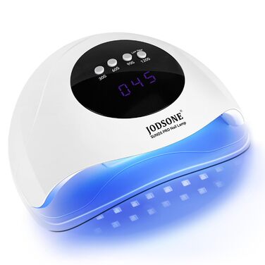 JODSONE 320W UV LED лампа для нігтів з авто-сенсором, 72 світлодіодів (червоне світло) та 4 таймерами (10/30/60/99с) – професійний нігтьовий сушар для пальців/ступнів, сумісний з гелями, гель-лаком, шелаком.