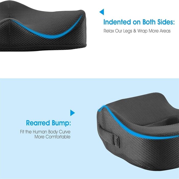 Ортопедична подушка для сидіння Feagar з Memory Foam, для офісного крісла, автокрісла, інвалідного візка, чорна тканина, до 100 кг