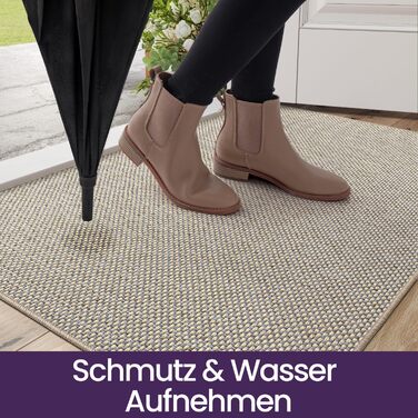 Килимок для дому DEXI 44 x 76 см, антиковзаюча, миється, поглинаючий, для входу та коридору, бежевий