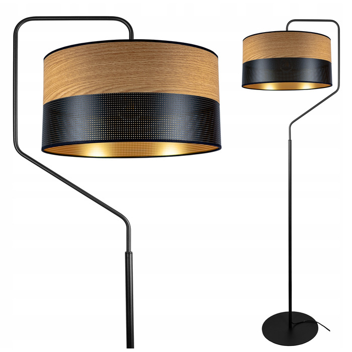 Підлогова лампа Glimex MODERN E27 60 Вт, бежевий, чорний, жовтий