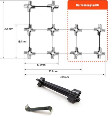 Wine rack, stainless steel, silver, 49.5 x 49.5 cm, 25-unit