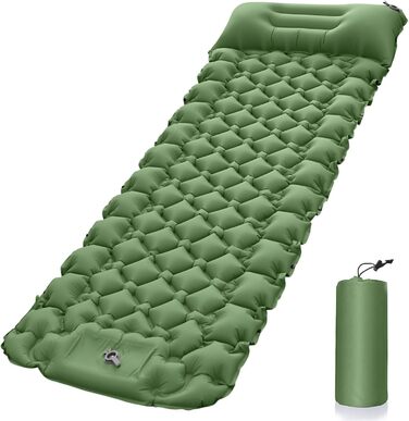 Isomatte самонадувна туристична, килимок для кемпінгу з помпою та подушкою, з'єднувана, водонепроникна, для відпочинку на природі