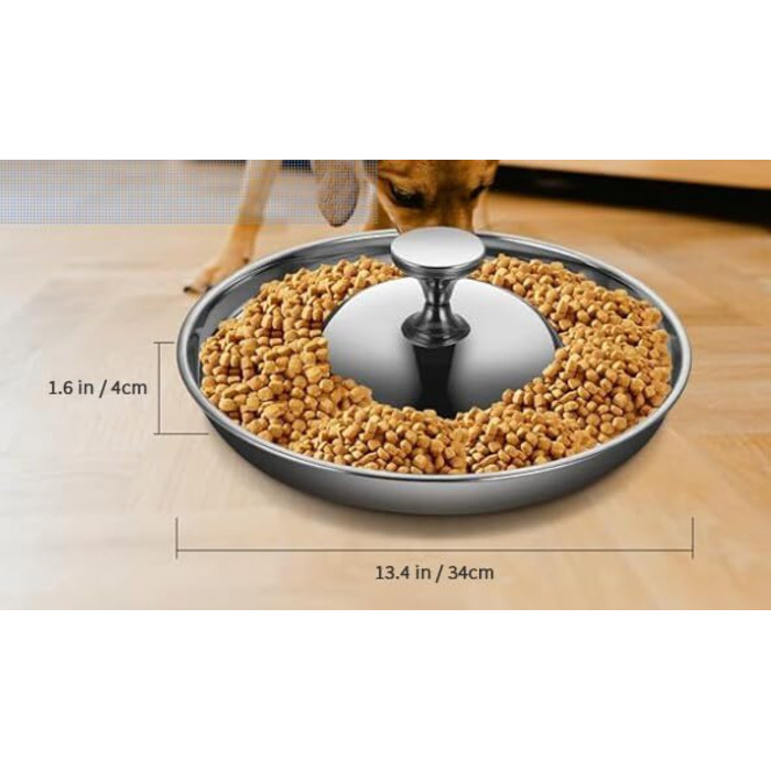 Набір мисок для цуценят та собак, 2 шт. з нержавіючої сталі, повільне годування, для маленьких собак, котів та тварин