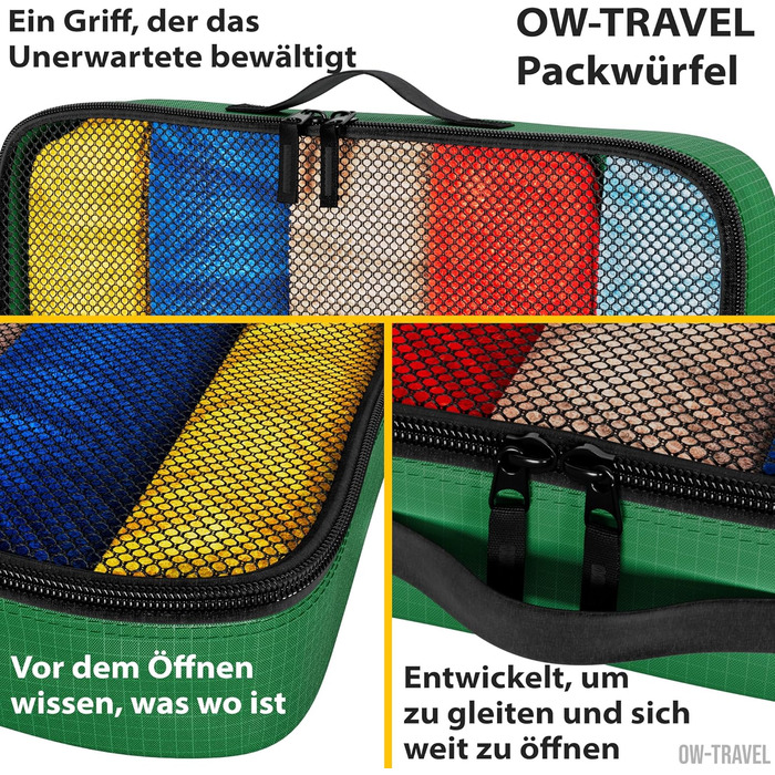 Органайзери для валізи OW-Travel: набір з 5 штук (2 середні, 3 великі) для зручної організації одягу в подорожах