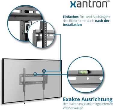 Кронштейн для телевізора Xantron STRONGLINE похилий 37-75 дюймів VESA 100x100 до 600x400, до 75 кг, плоский, з монтажним комплектом