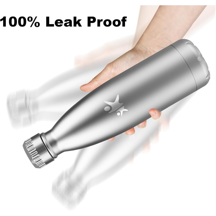 Термос-пляшка спортивна 750 мл, з нержавіючої сталі, подвійні стінки, без BPA, для кемпінгу, подорожей та спорту