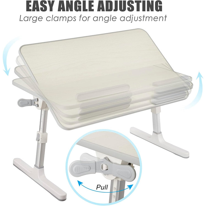 Регульований стіл-підставка для ноутбука: висота та кут нахилу, складна, для софи, ліжка, тераси, балкона, саду, пляжу