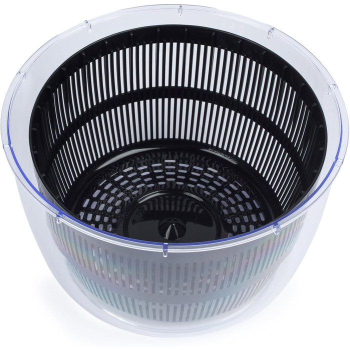 Салатниця Salter 3,5 л – миття, сушіння та подача, кухонний сушар для салату, неслизька основа, з дресінгом, подвійна функція сушіння, здорове харчування, свіжий салат, чорний (5л)