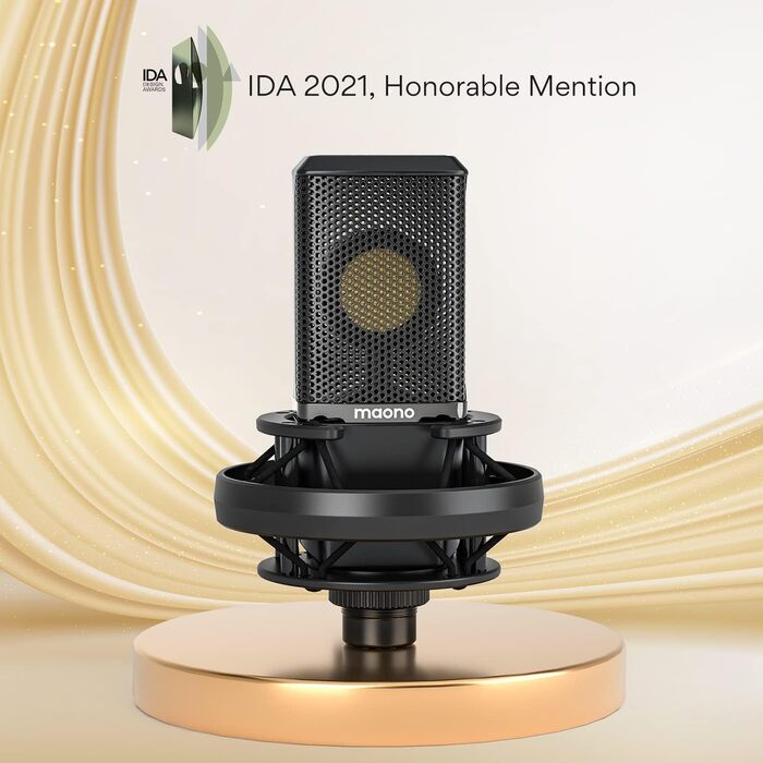 MAONO PM500T XLR Конденсаторний мікрофон з діафрагмою 34 мм, корпус із цинкового сплаву преміум-класу, студійний мікрофон для запису, подкастингу та стрімінгу