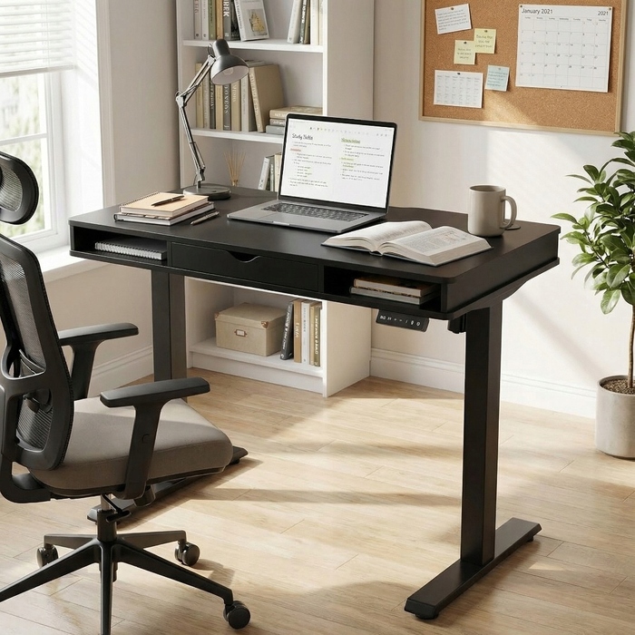 Прямокутний письмовий стіл Spacetronik 120 x 60 x 120 см, чорний