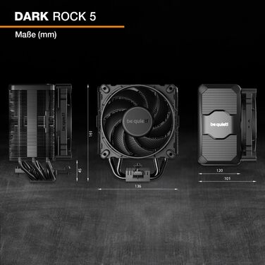 be quiet! Dark Rock 5: Потужний кулер для процесора з 7 теплових трубок та тихим вентилятором