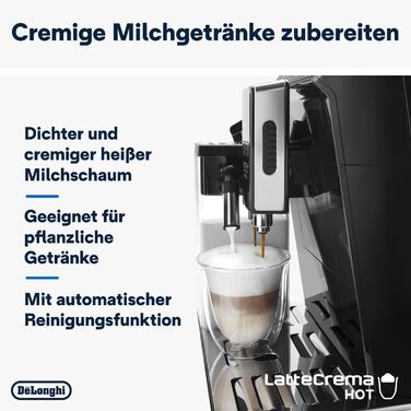 De'Longhi Eletta Evo ECAM 46.860.B Fully Automatic Coffee Machine with LatteCrema Milk System, Cappuccino and Espresso at the Touch of a Button, LCD Display and Sensor-Touch Buttons, black