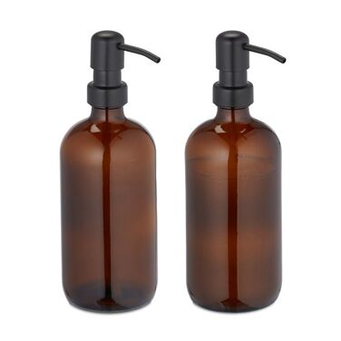 Relaxdays Glass Soap Dispenser 2-Piece Set