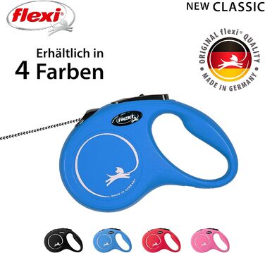 Рулетка для собак Flexi Classic S, 5 м, блакитна – до 12 кг