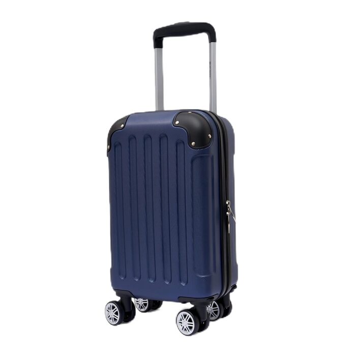 Набір валіз Boleedy 3шт, дорожні валізи (55/66/76 см), ручна поклажа, жорсткий корпус, 360° обертання, тихі подвійні колеса, телескопічна ручка, темно-синій