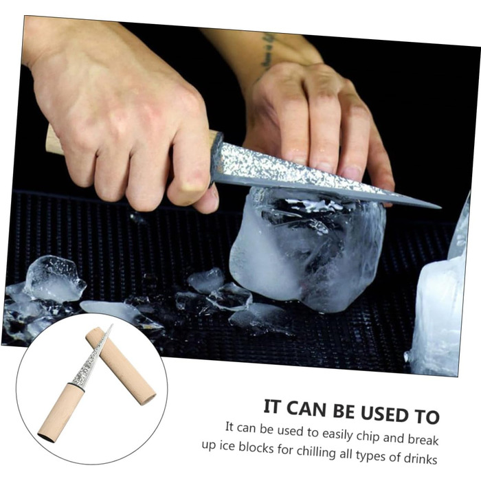 CRILSTYLEO Vintage Ice Skates Ice Pick Puer Tea Tool Antique Ice Pick Tapered Ice Pick Bartender Ice Pick Ice Cubes Ice Molds Ice Cubes Ice Picker Ice Chopper Wooden Khaki