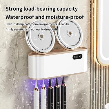 Електричний стерилізатор для зубних щіток UV, USB-організатор для 5 щіток, сушка, настінний, білий