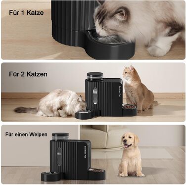 Gravity Pet Feeder - Automatic Cat & Dog Food Dispenser with Stainless Steel Bowls (6L x 2), BPA-Free, No Electricity Required