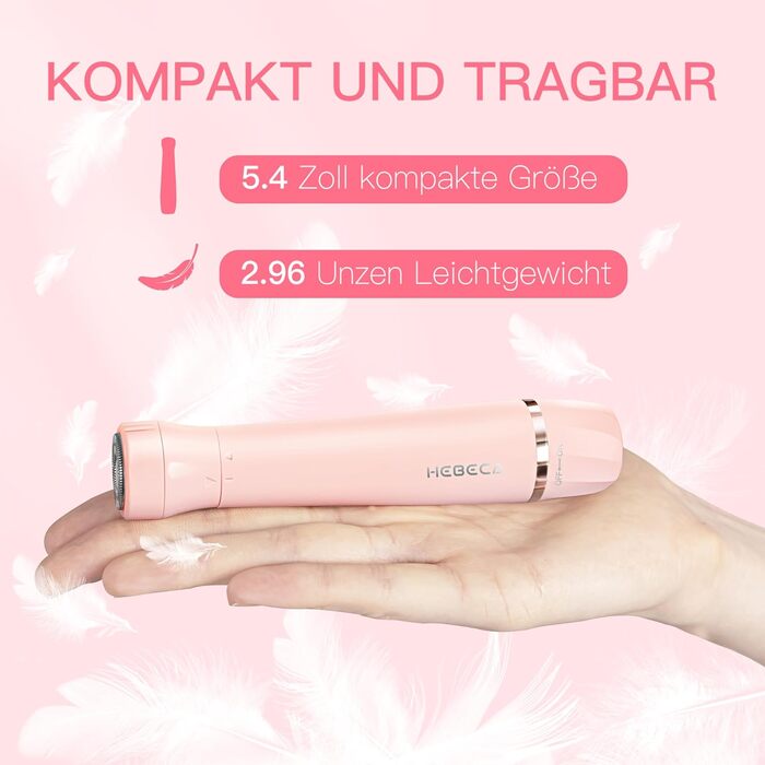 Електричний триммер для обличчя 3-в-1 для жінок: триммер для брів, для гоління та видалення волосся. Вологостійкий, портативний, рожевий.