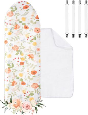 Чохол для гладильної дошки, бавовна 100%, тришаровий, потовщений, 110-125 x 30-42 см, жовтий