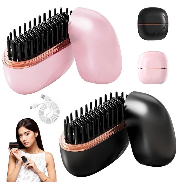 Бездротова щітка-випрямляч для волосся Mini Hair Straightener Brush, 160°C-200°C з LED дисплеєм та 3 температурними режимами (M6)