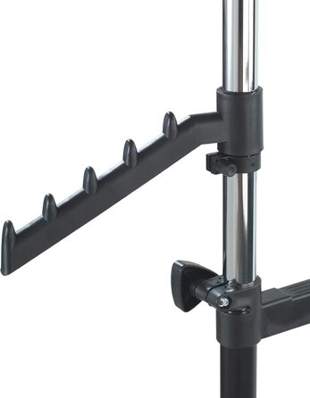 WENKO Clothes Rack Folding, Clothes Storage with Adjustable Clothes Rail and Wheels, Plastic/Metal, 88 x 100-168 x 11-49 cm, Chrome/Grey (169 x 43 x 89.5 cm)