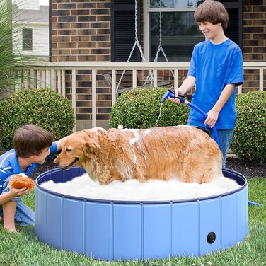 PawHut Dog Bath Tub Dog Pool Bathtub Swimming Pool Water Pool for Dogs 120 x 30 cm