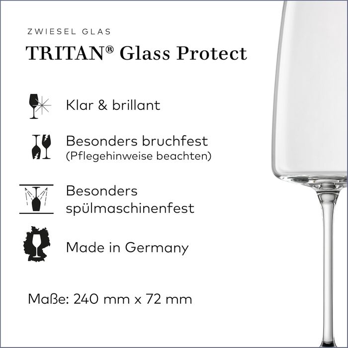 Zwiesel Glas Sparkling Wine Glass Light & Fresh Vivid Senses (Set of 2), delicate sparkling wine glasses, dishwasher-safe Tritan crystal glasses, Made in Germany (Art. No. 122430)