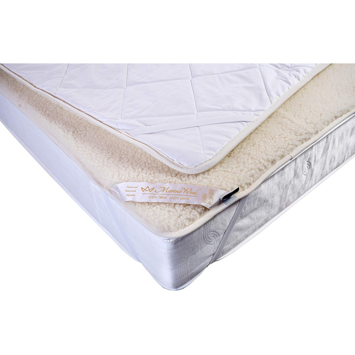 Lambswool mattress topper underblanket, 100% Merino wool, WOOLMARKED, underblanket 90 x 200 cm